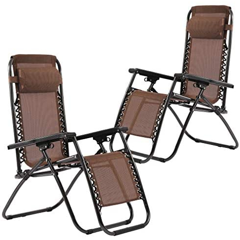 Foldable Zero Gravity Reclining/Folding Chair w/Adjustable Headrest ...