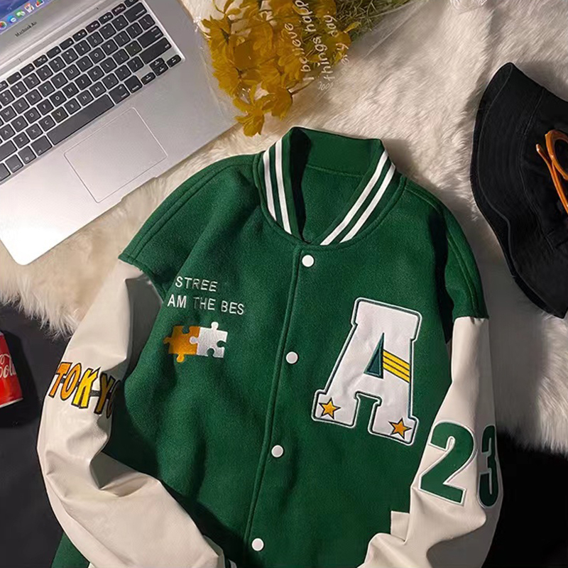 loose american baseball jacket varsity jacket for men vintage jacket korean aesthetic jersey jacket Shopee Philippines