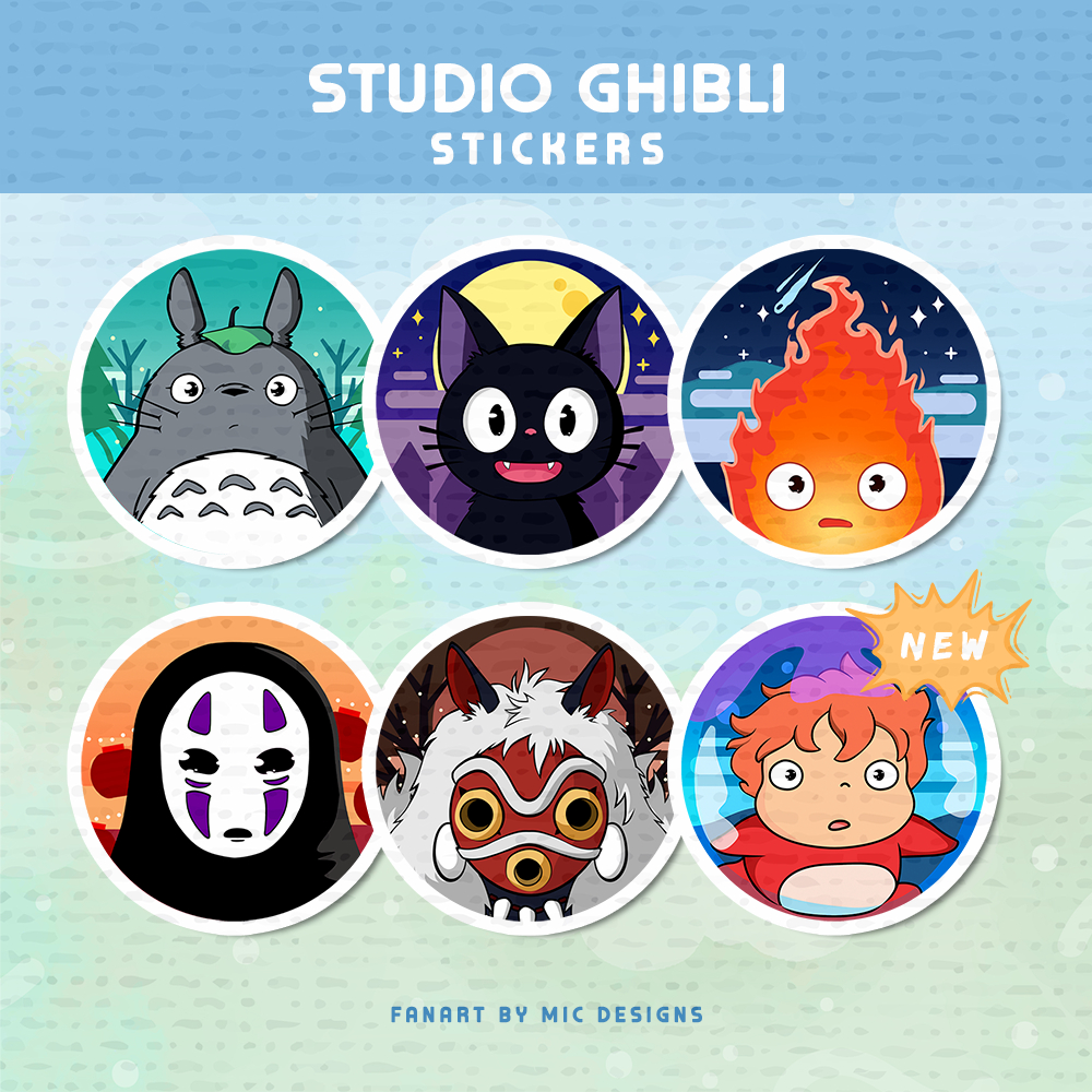 Studio Ghibli | Laptop Journal Waterproof Vinyl Stickers | Mic Designs ...