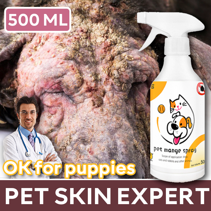 GSQ relieve itching dog spray for skin disease 500ML anti mange spray