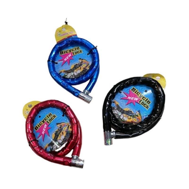 BICYCLE LOCK RED/BLUE/BLACK W/ KEYS | Shopee Philippines