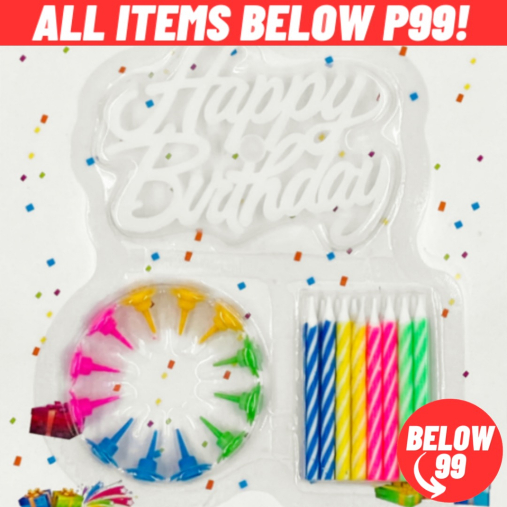 Birthday Cake Topper & Candle Set Happy Birthday Topper Decoration Cake