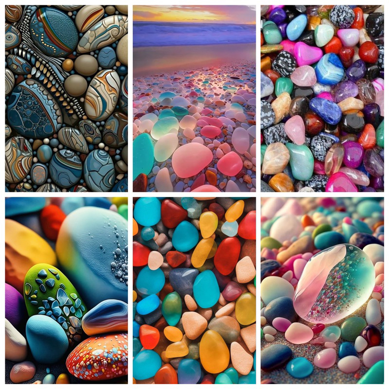 Colored Stones/ Marbles Design Theme Wall Home Decor A4 SIZE LAMINATED ...