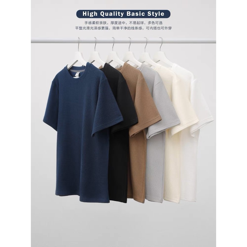 ★ PISCESS★ PS Basic Waffle T-shirt 4Color 5008225792 Basic waffle-knit t-shirt | GATE