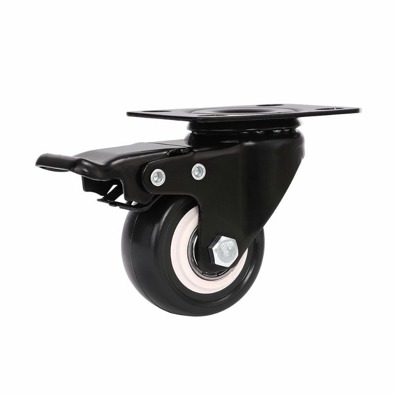 Caster Wheels Mute Double Shafts Light Flat Bottom Swivel with 360 with