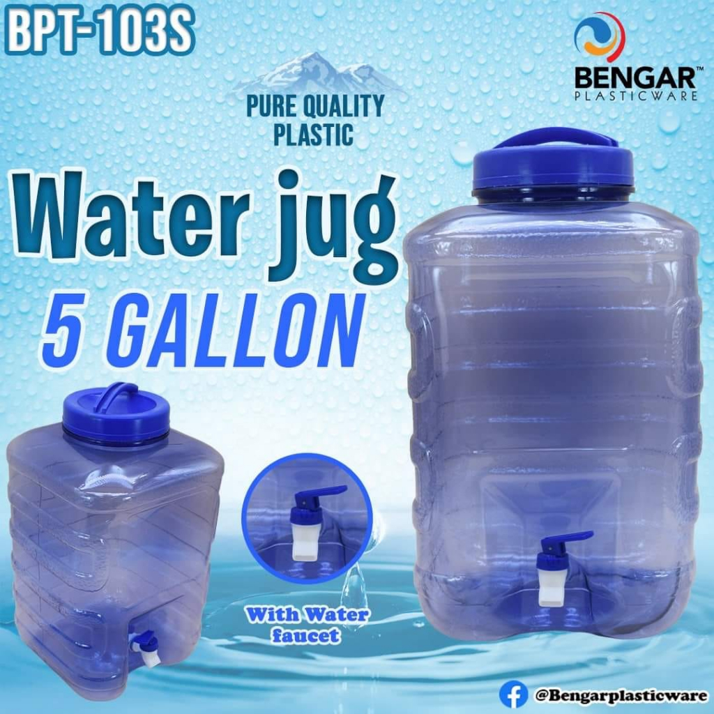(BPT103S) 5 Gallon Square Water Jug with Faucet Mineral Water Jug