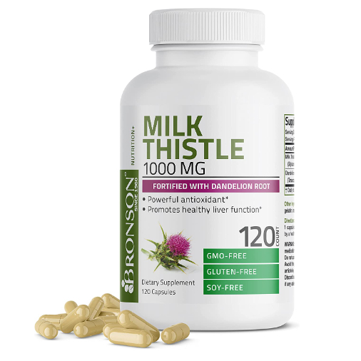 Bronson 1,000 mg Milk Thistle Supplement Capsule with Dandelion Root ...