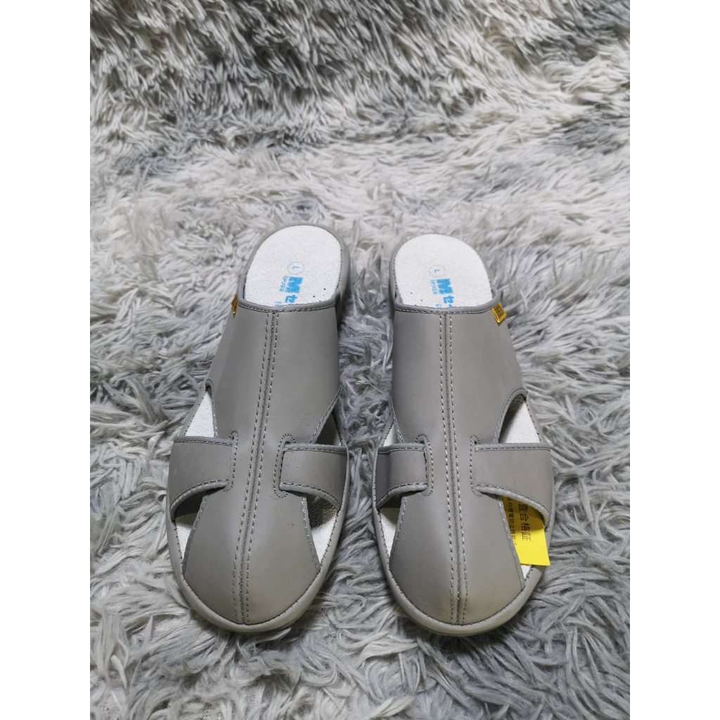 Midori Gray Leather Closed Toe Slippers | Shopee Philippines