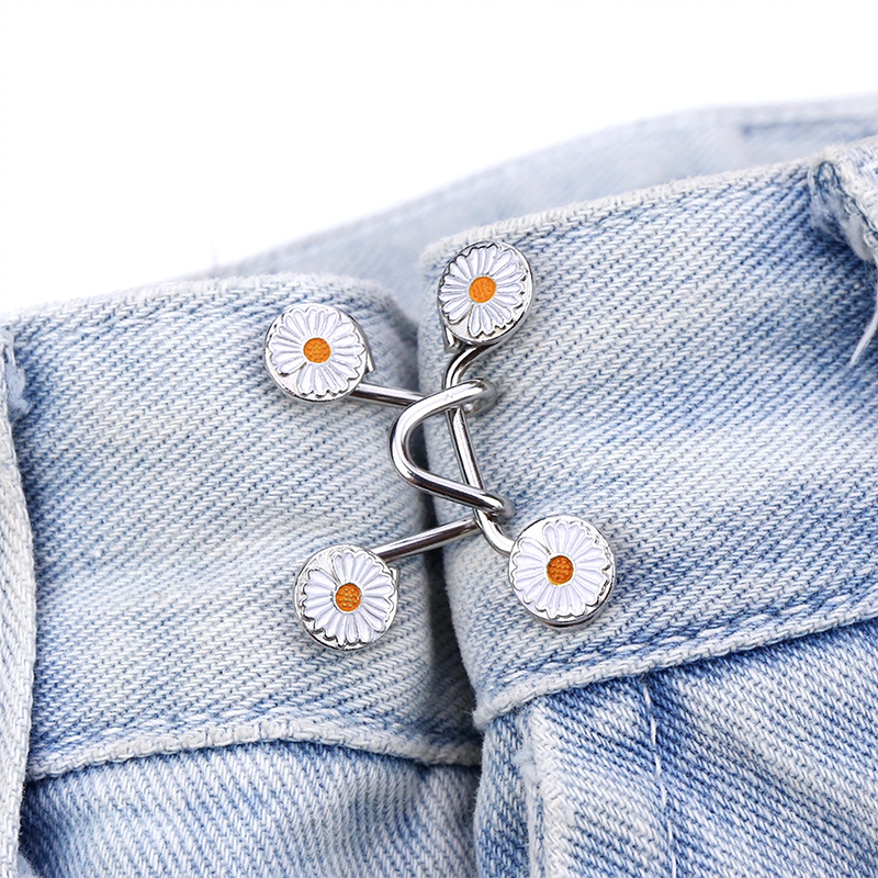 Adjustable Waist Buckle Extender Set Jean Button Pins No Sewing ...