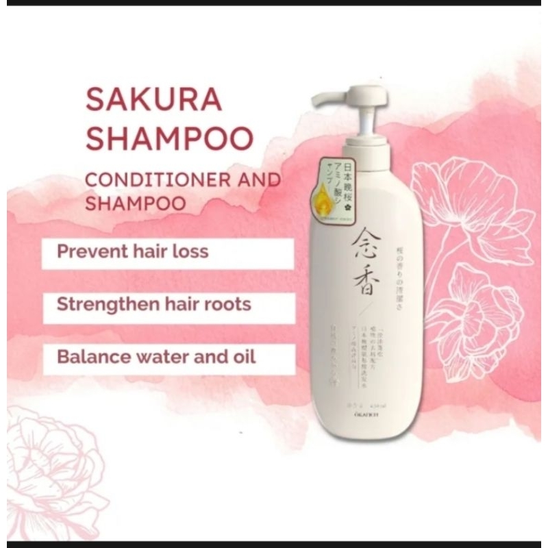 Natural Okanen Japanese Sakura Perfume Shampoo Conditioner Set Dandruff