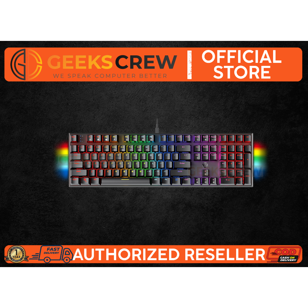 FANTECH MAXFIT108 MK855 BE RGB 108Keys Mechanical Keyboard Gaming ...