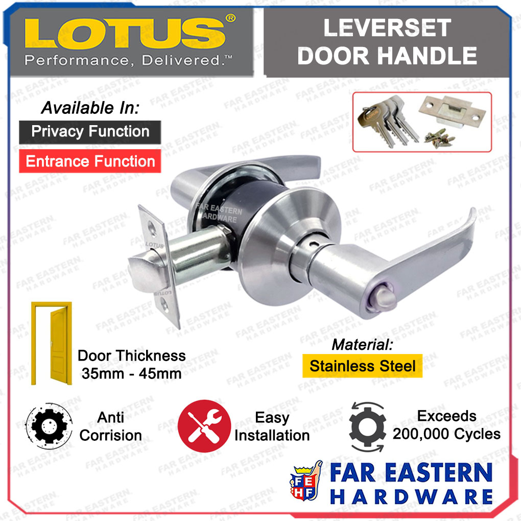 LOTUS Leverset Entrance | Privacy Doorknob Lever Lockset US32D LTVAR ...