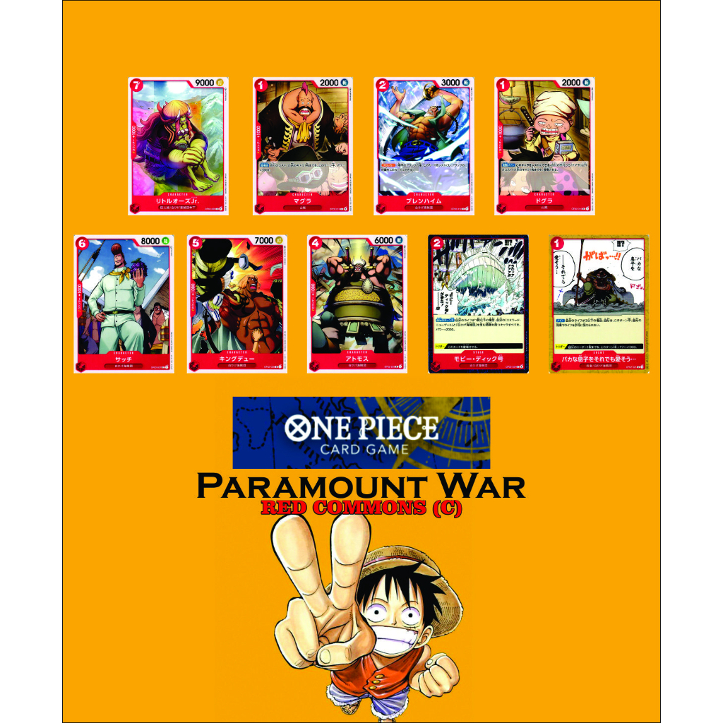 One Piece Card Game Paramount War Red (C) Shopee Philippines
