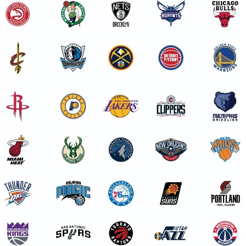 NBA logo's Sticker Vinyl Sticker Waterproof Laminated Stickers | Shopee ...