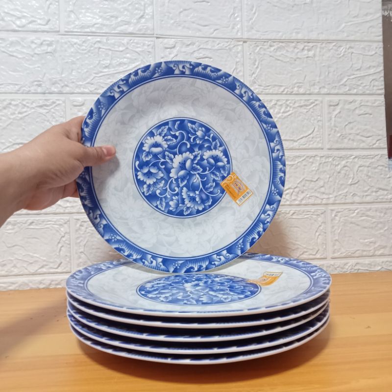 SET FOR PIECES CERAMIC ORIENTAL BLUES DINNER PLATE FLAT PLATE SIZE  INCHES