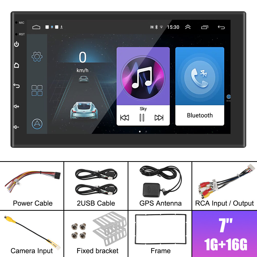 EKLEVA 7 inch Android 12 2 Din Universal Car Radio GPS Multimedia Unit ...