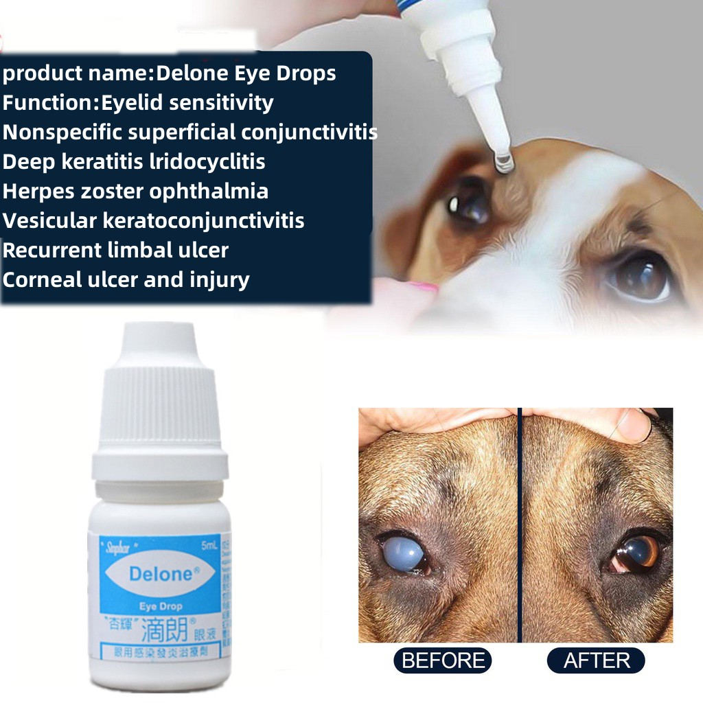 DEVEBY Dog Eye Drops Cat Eye Drops Remove Tear Stains Dirt Health Care