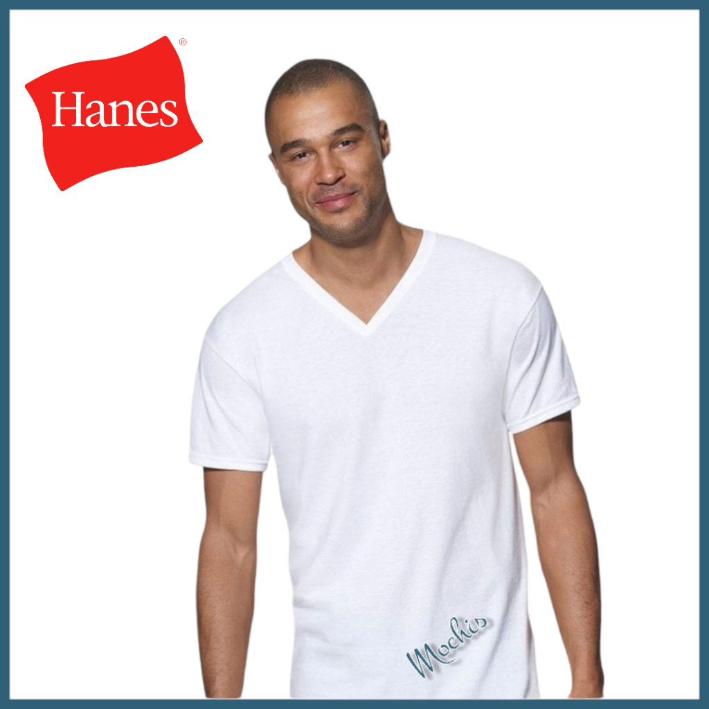 Hanes Men s Round Neck and V Neck 3pcs Premium quality white cotton T shirts in a pack of 3pcs Shopee Philippines