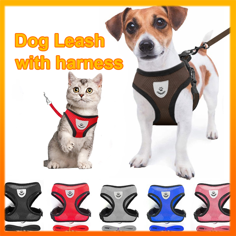 High Quality Dog Harness With Leash Puppy Fashion Mesh Vest + Leash