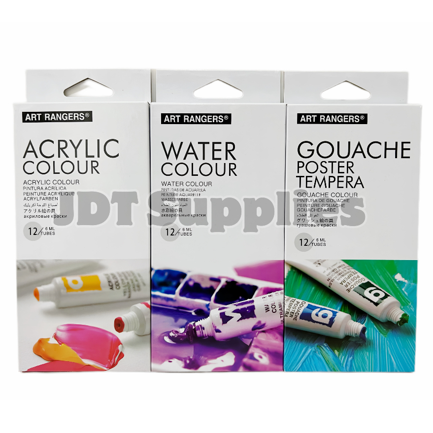 [12 x 6ml] Art Ranger ACRYLIC/WATERCOLOUR/GOUACHE Paint Sets Shopee