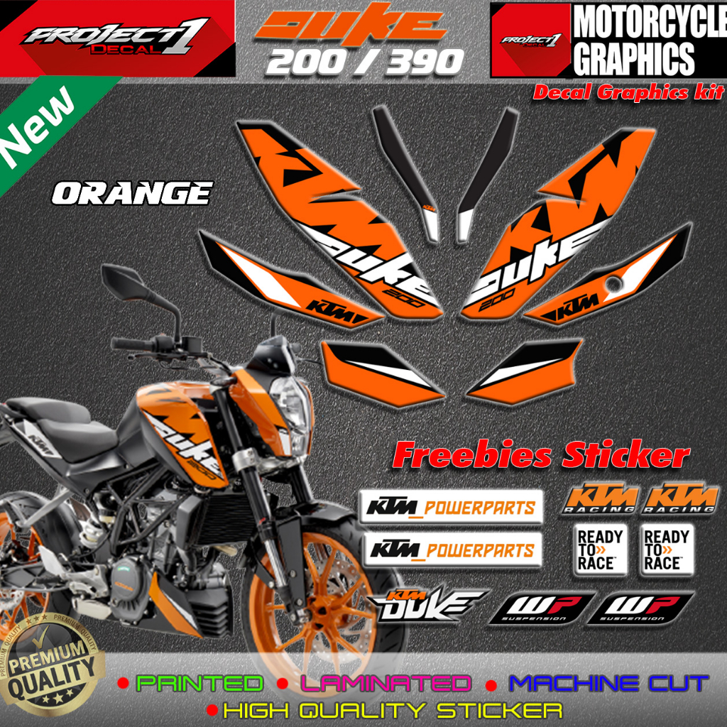 Ktm Duke 200/390 stock decals 2019 released with freebies Shopee