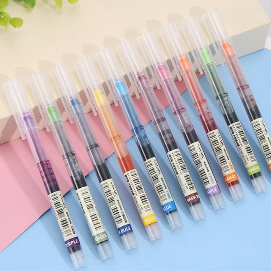 Oumi 12 Colors Pen High Capacity Ink Retro Gel Pen 0.5mm Journal ...