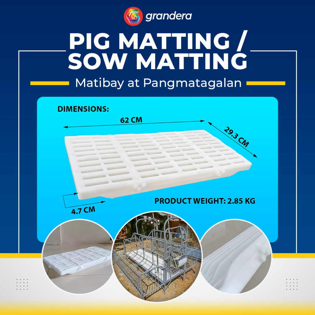 Pig Matting, WHITE HIGH DENSITY Plastic Matting for Sow 1ftx2ft