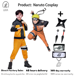 Anime Naruto Shippuden Uzumaki Naruto Cosplay Costume Jacket & Pant Full  Outfit 