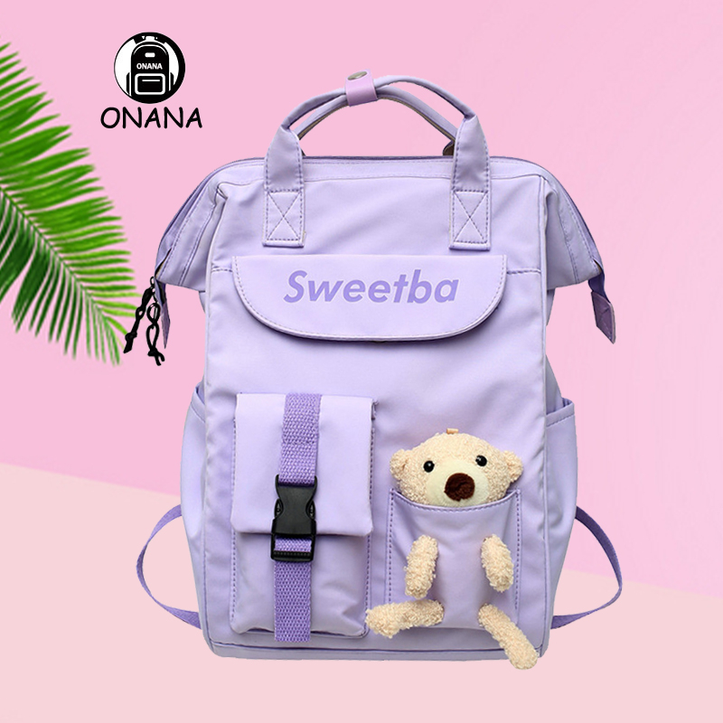 Nylon Waterproof High School Backpack College Student Schoolbag Fashion