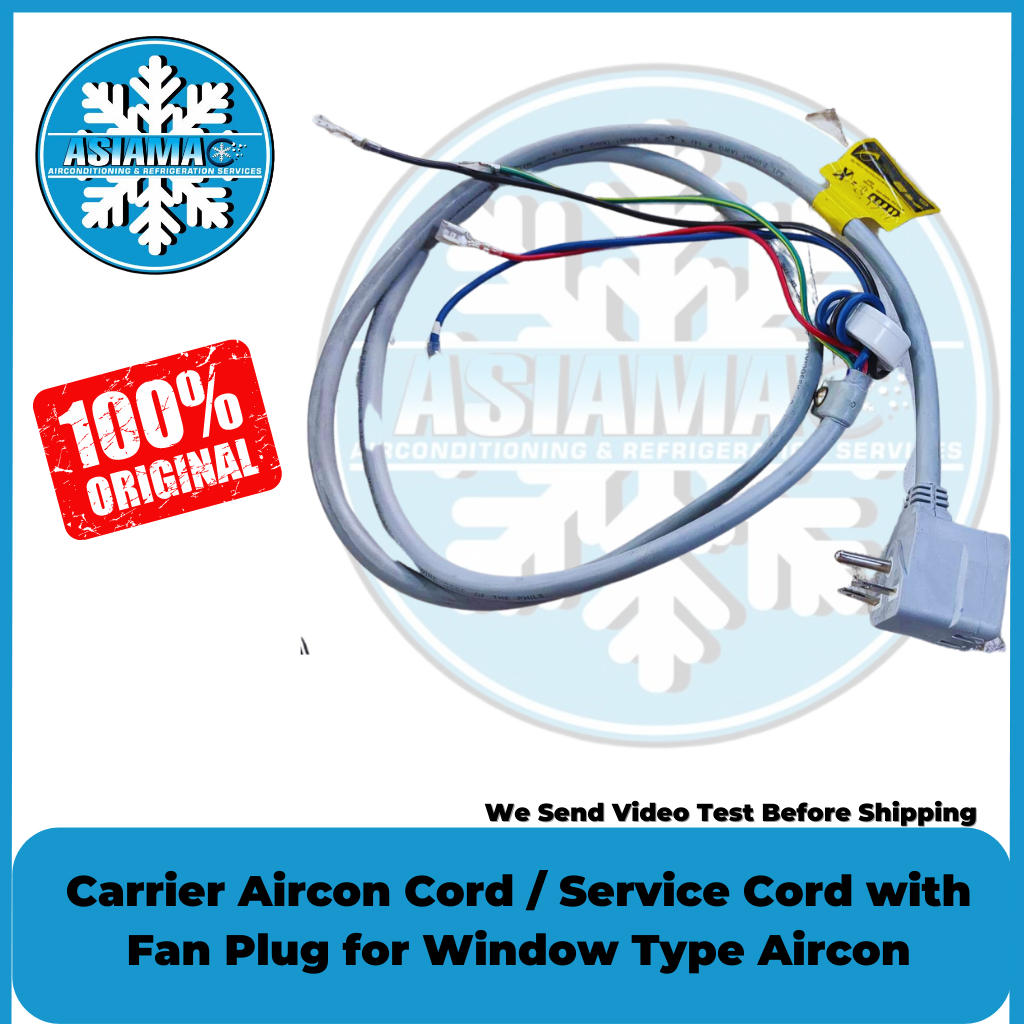 Carrier Aircon Cord / Service Cord with Fan Plug for Window Type Aircon