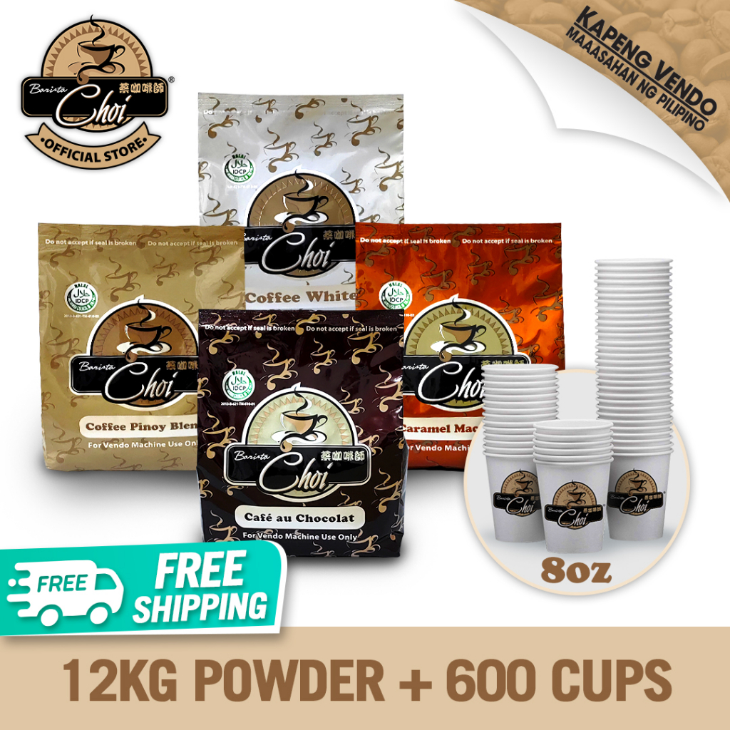 Barista Choi Vending Machine 12kg Assorted Coffee Powder and 600pcs