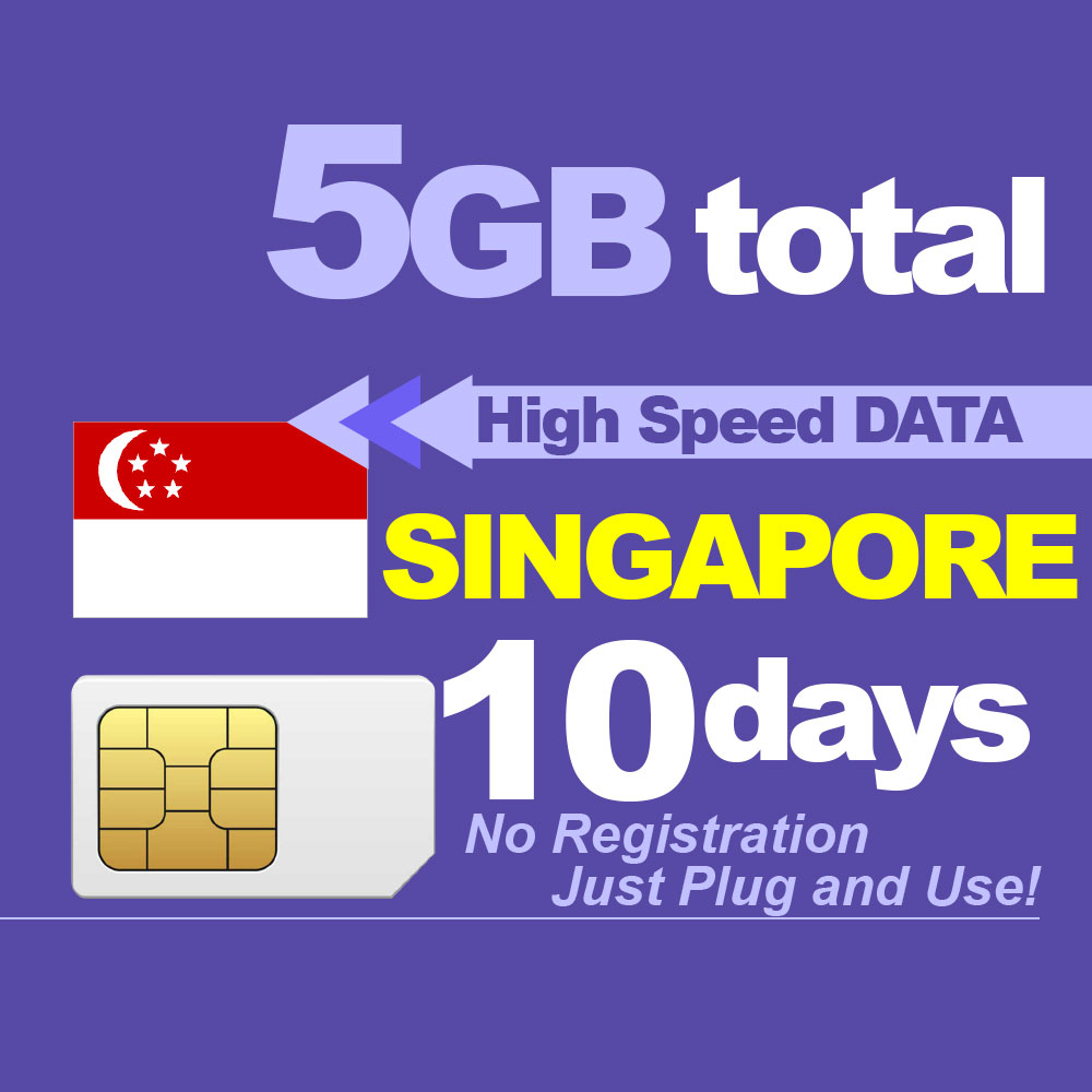 SINGAPORE Travel Sim Card 10days【Total 5GB HIGH SPEED】iConnect2ph ...