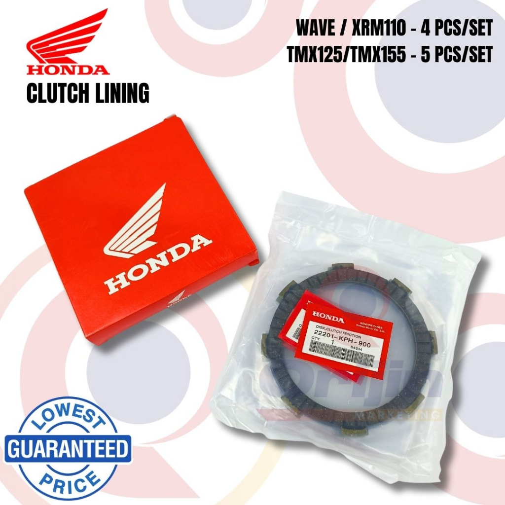 Honda Clutch Lining Set (TMX & WAVE 125, XRM110) | Shopee Philippines