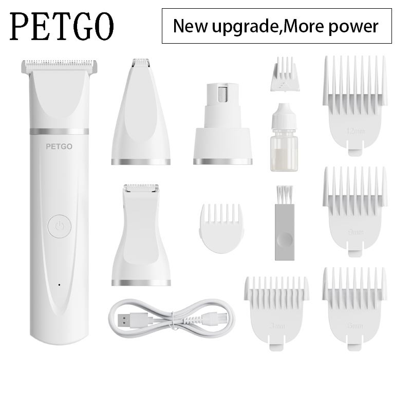 PETGO 4 in 1 Pet Electric Hair Clipper Grooming Trimmer Nail Grinder