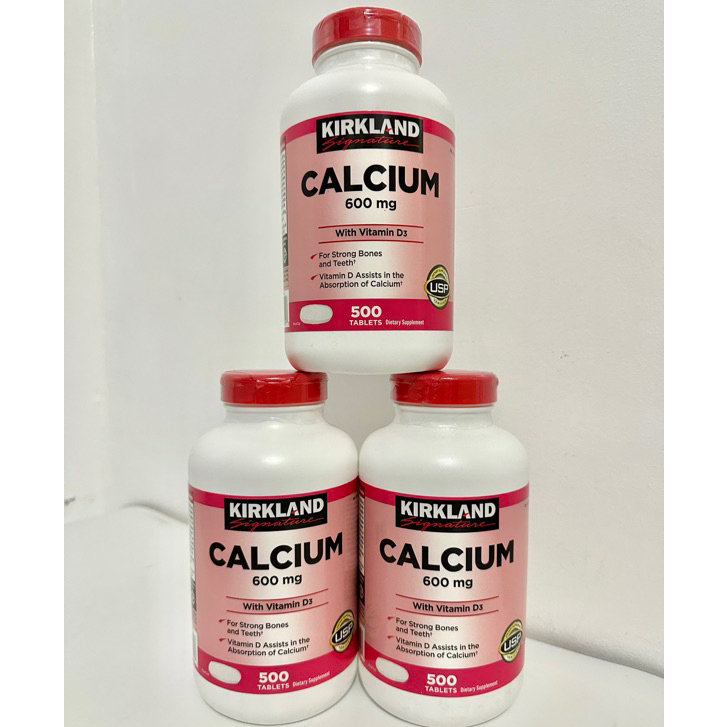 Kirkland Signature Calcium 600 mg with Vitamin D3, 500 Tablets from US