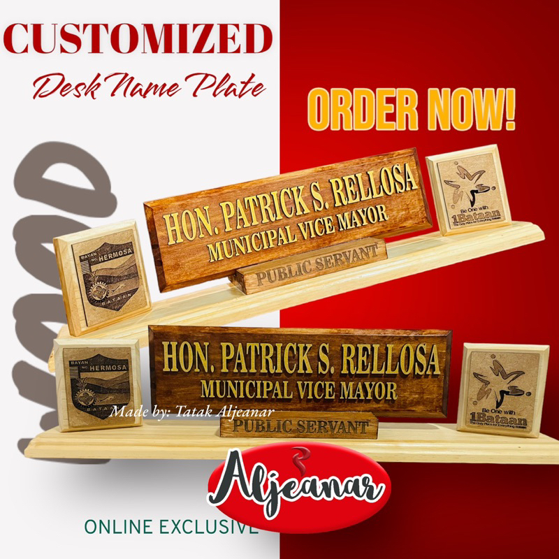 Customized Wood Table Sign/ Table Name Plate / Desk ID / Table ID