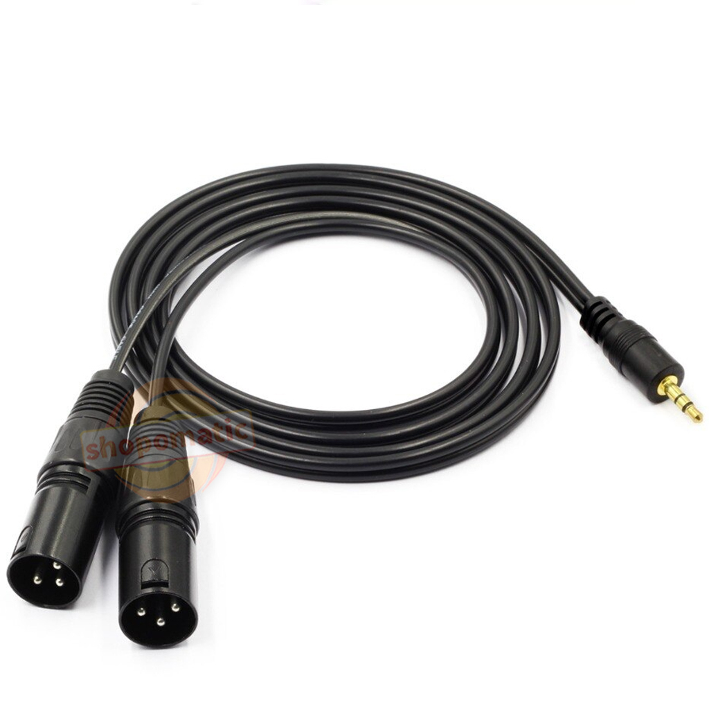 Rannsgeer 3.5mm TRS Stereo Naar Dual XLR Mannelijke Y Splitter Kabel R7c0a 12 Inch 2660065548