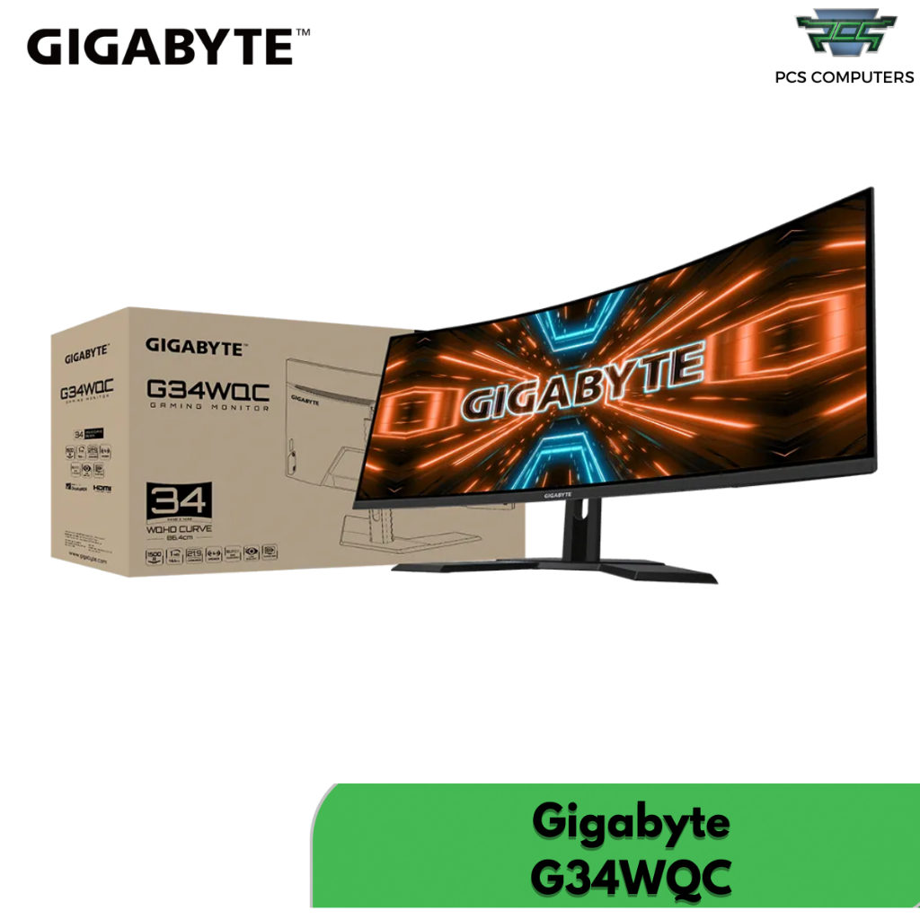 Join The Fight Gigabyte G34WQC Gaming Monitor 34inch 144hz HDMI 2.0 x2