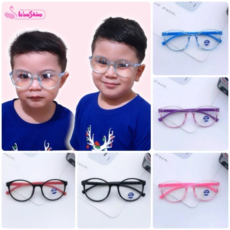 Kids Computer Glasses Anti Radiation Eye Glass/Anti Blue Light Gaming  Silicone Flexible - Main Image