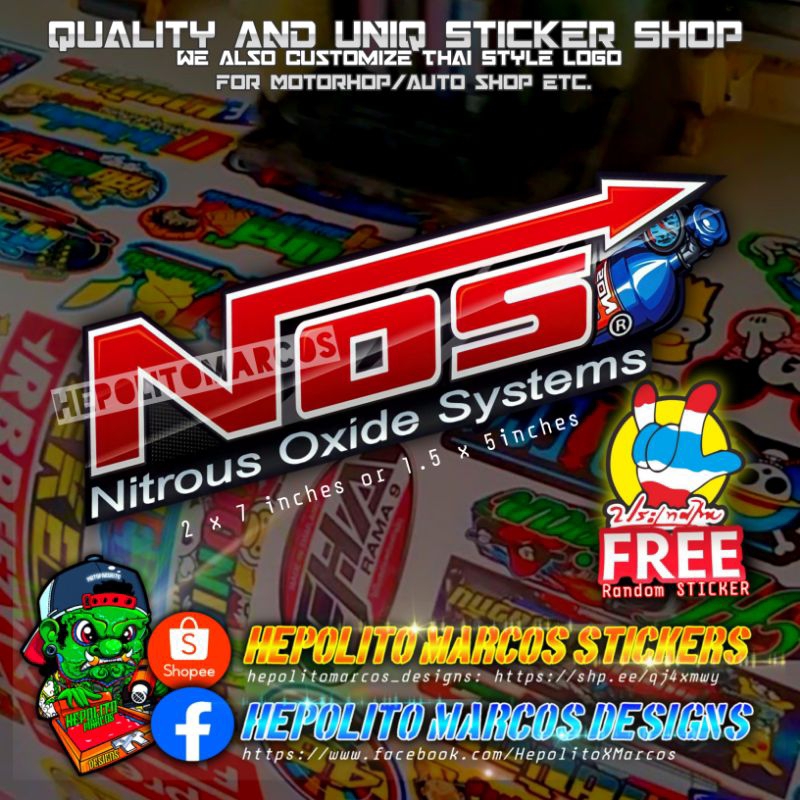 Sticker NOS NITROUS OXIDE SYSTEM Shopee Philippines