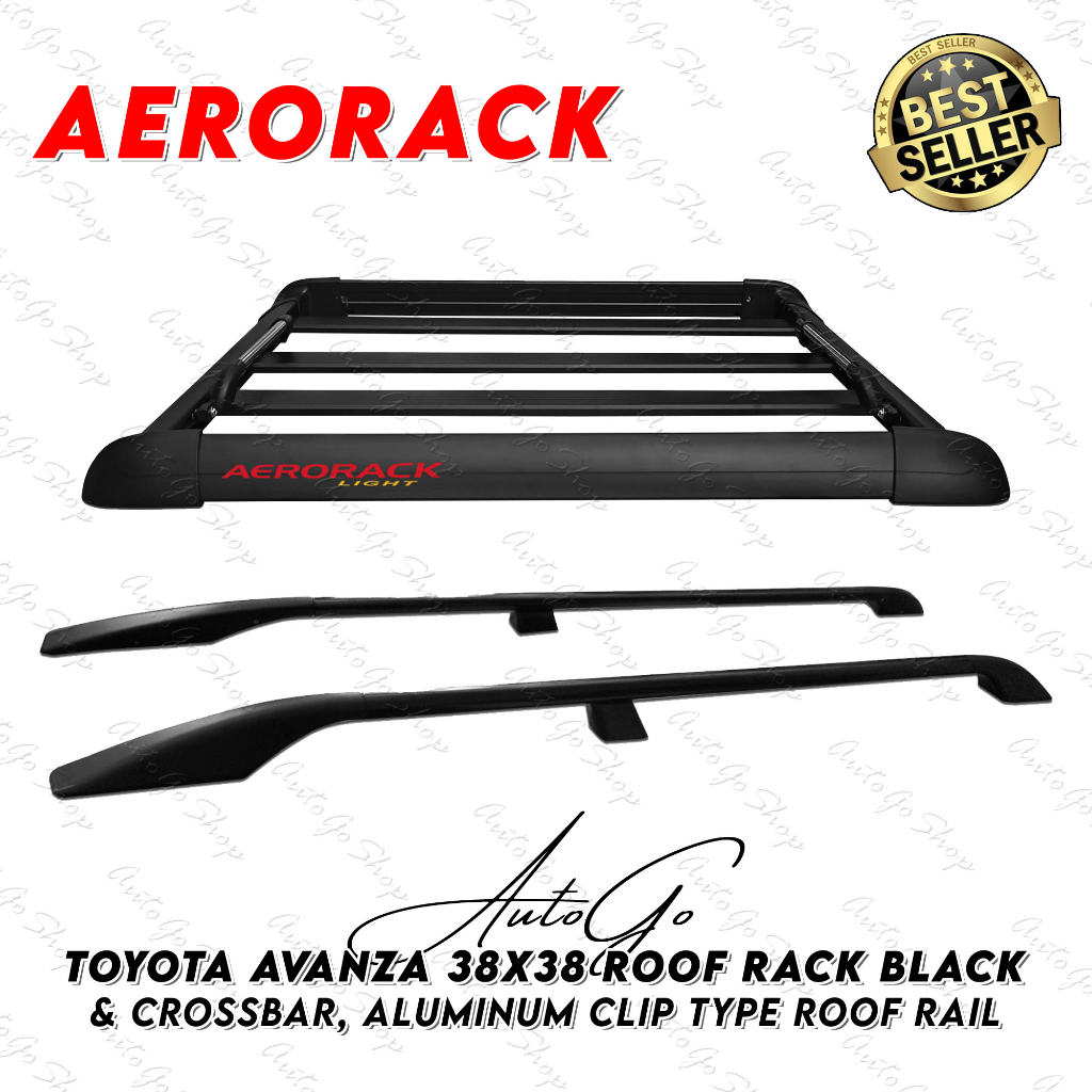 Toyota Avanza 2012-2021 AERORACK 38x38 Roof Rack Black & Crossbar with ...