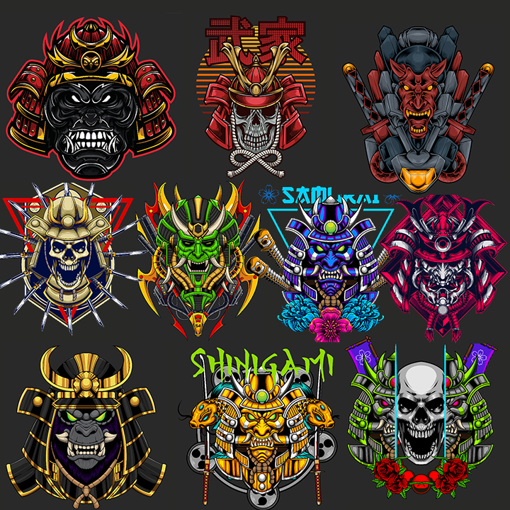 IRON ON - SAMURAI Designs ver2 Ready to Press A4 Size Transfer Film to ...