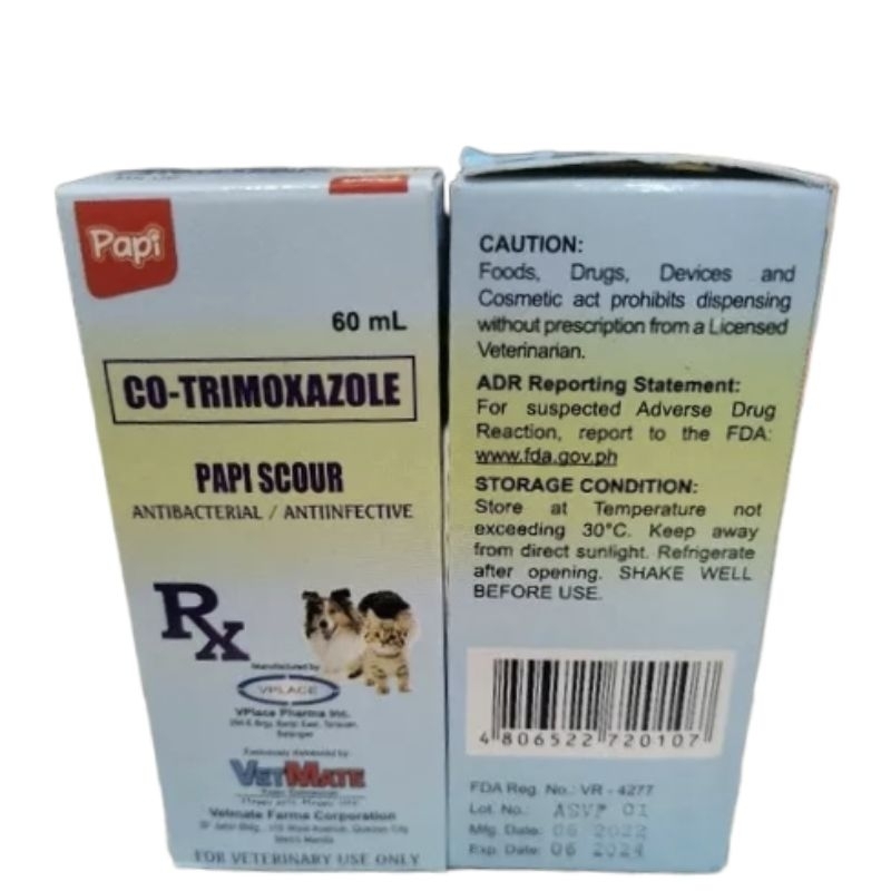 Papi Scour Antibacterial Oral Suspension for Dogs and cats 60ml