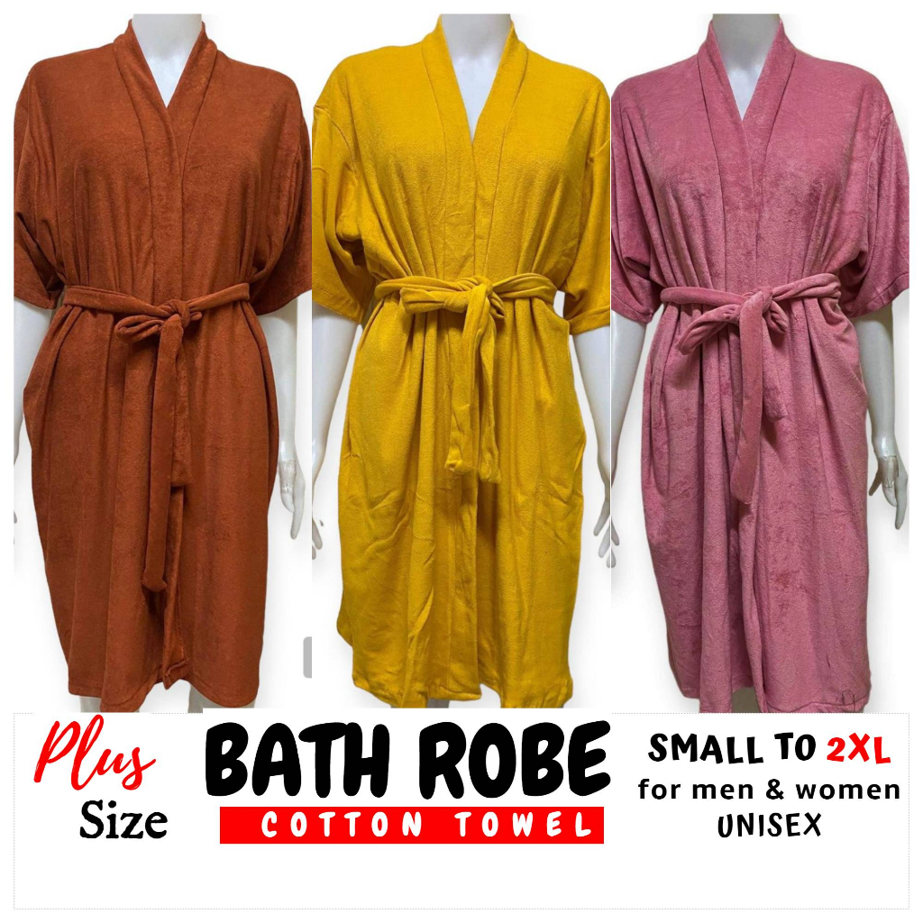 BATHROBE COTTON TOWEL UNISEX PLUS SIZE ABSORBENT SMALL TO 2XL BATH