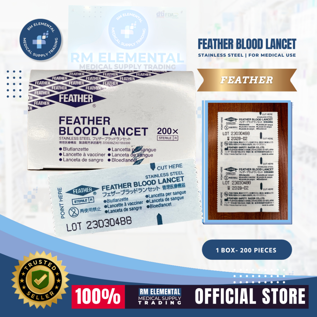 [ BOX ] FEATHER Blood Lancet [Sold Per Box] Shopee Philippines