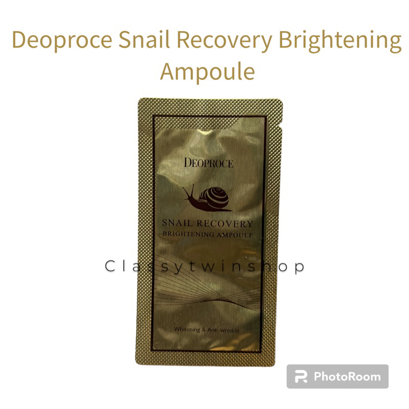 DEOPROCE Snail Recovery Brightening Serum SACHET | Shopee Philippines