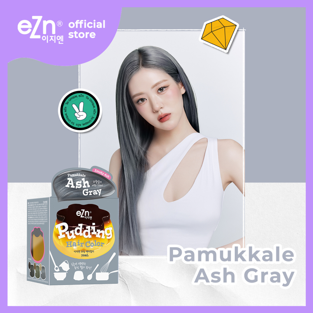 eZn Pudding Hair Color Pamukkale Ash Gray (70 ml) Self Hair Dye DIY