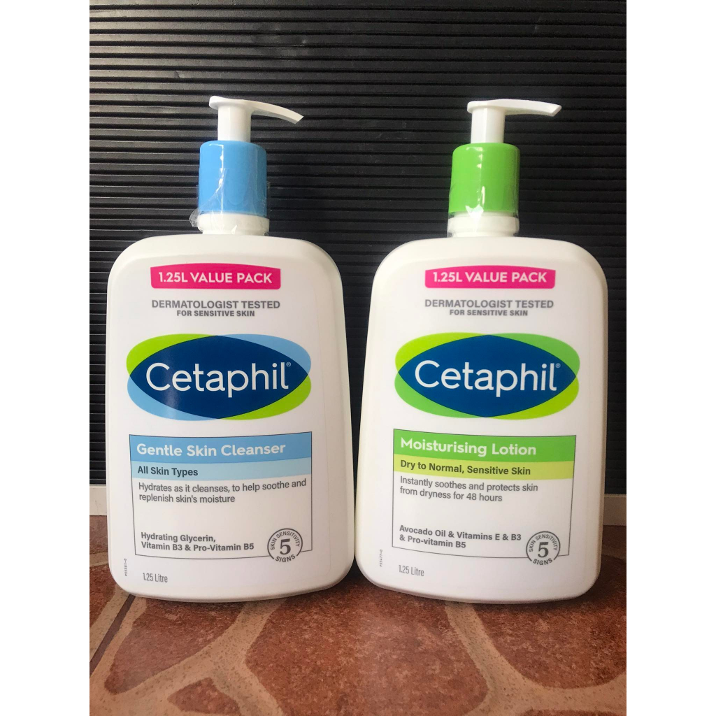 Cetaphil 1.25L Gentle Skin Cleanser/Mosturizing Lotion | Shopee Philippines