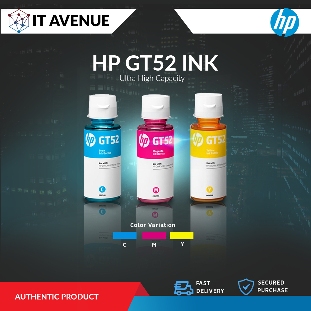 HP Gt52 Ink Bottle (Cyan, Magenta, Yellow) | Shopee Philippines