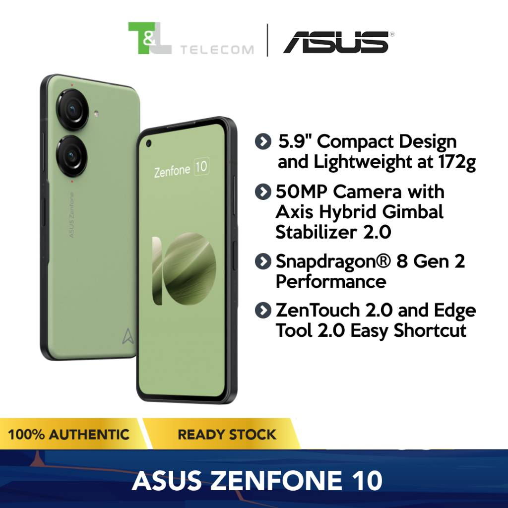 ASUS Zenfone 10 5G, 8GB+128GB/256GB, 16GB+256GB/512GB, 5.9 Compact and  Lightweight, 50MP with Axis Hybrid Gimbal Stabilizer 2.0